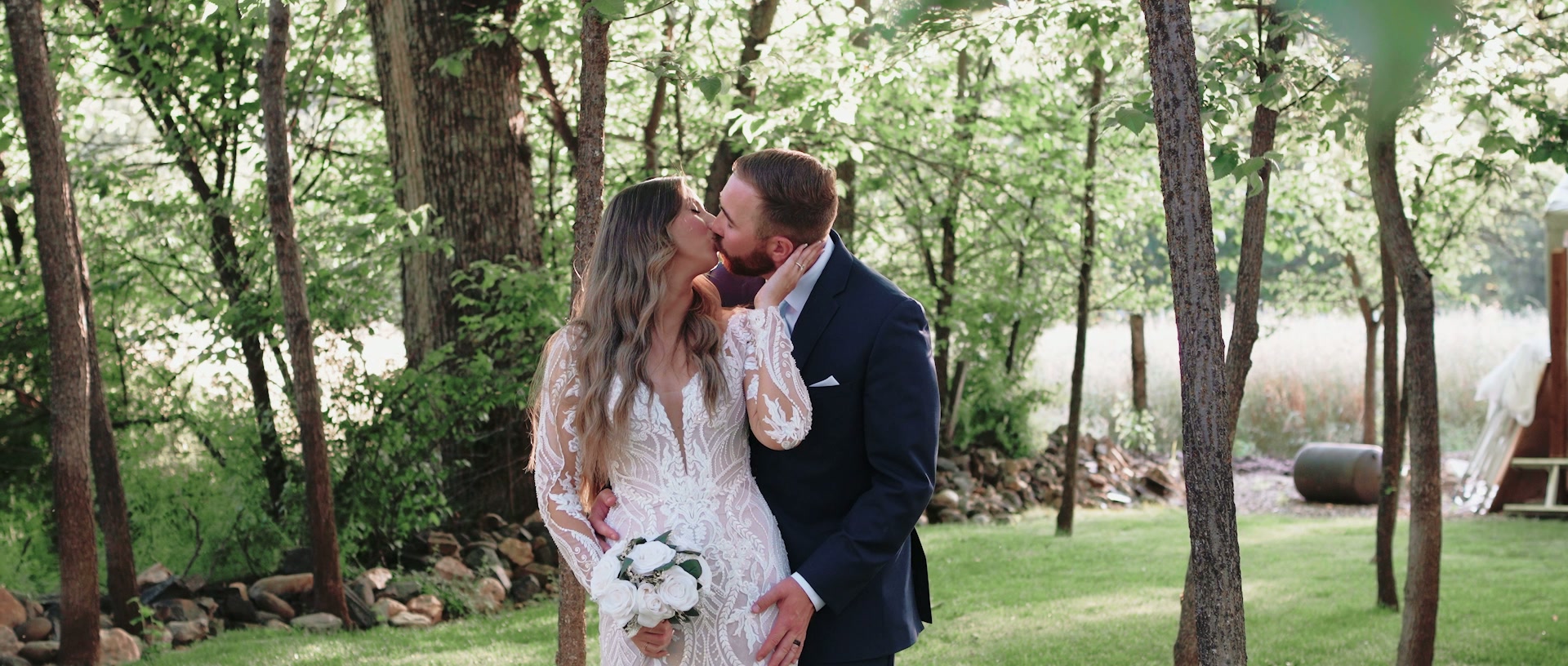 Cinematic wedding film still